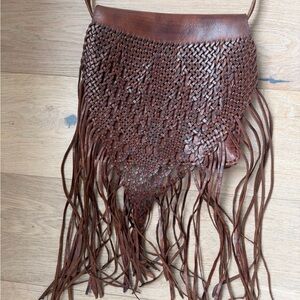 Woven Leather Fringe Crossbody Bag – Portobello Road Market, London